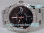 Highest Qaulity Swiss Replica Rolex Datejust Brown Flower Dial SS Case Watch